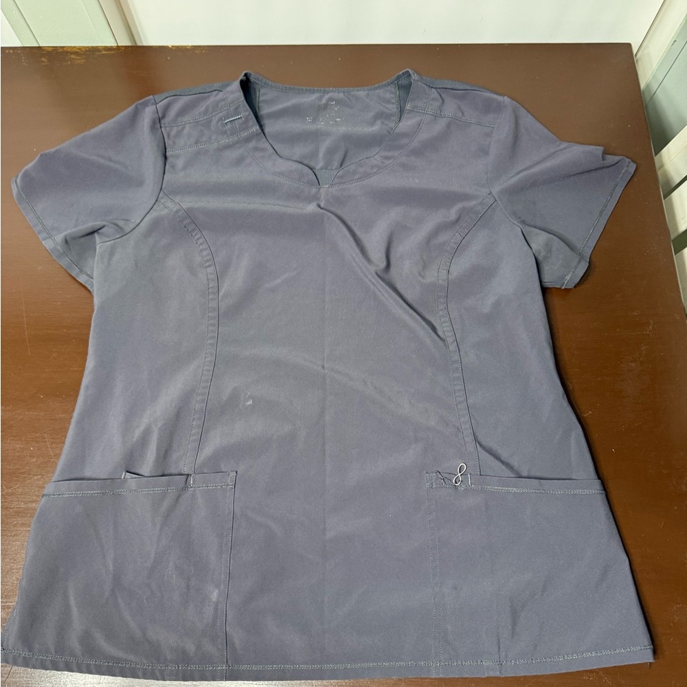 Stylish Charcoal Short Sleeve Scrub Top